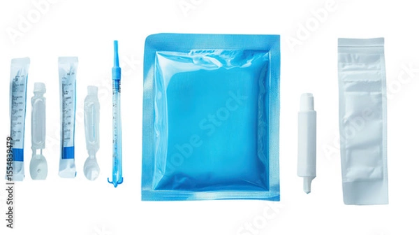 Obraz Sterilization pouch and autoclave indicators, Transparent background, PNG file