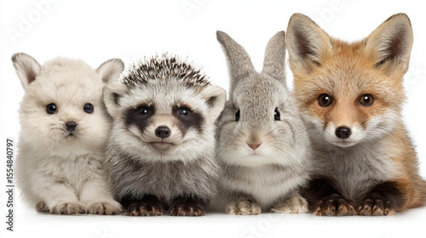 Obraz Group of endearing baby animals ideal for prints, dÃ©cor, and childrenâ€™s items