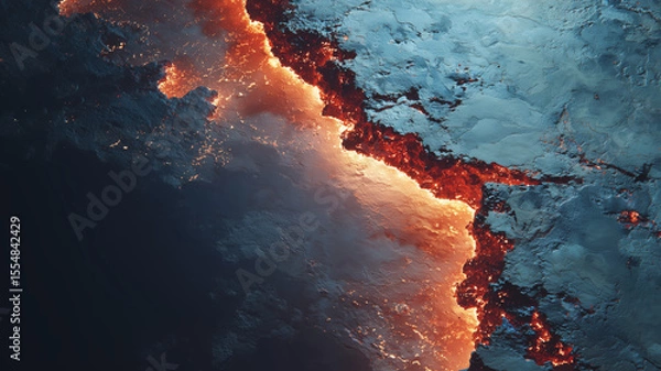Fototapeta Fragment of a burning map illuminated against a dark and textured surface