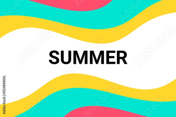 Fototapeta Abstract Summer Liquid Wave Line Background with Vibrant Flowing Shapes. Vector Illustration