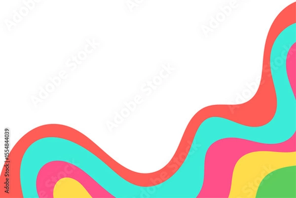 Fototapeta Colorful Abstract Summer Liquid Wave Line Pattern Background with Vibrant Flowing Shapes. Vector Illustration