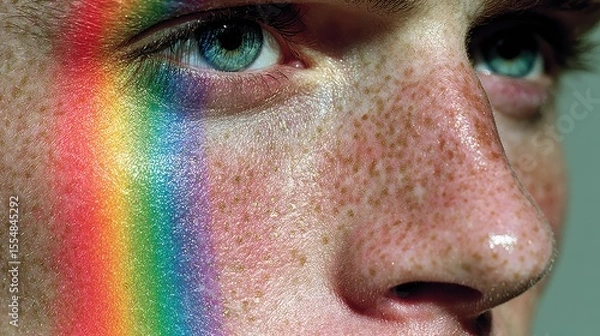 Obraz Creative collaboration in portrait photography close-up vibrant expressions lgbtq+ advocacy