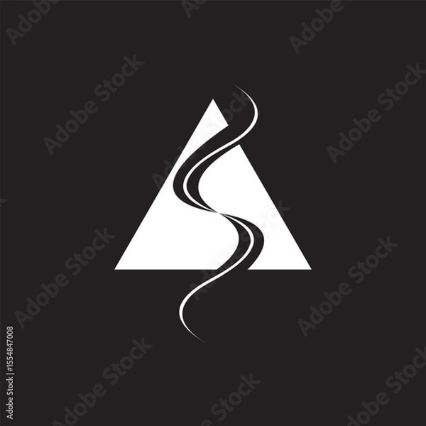 Fototapeta letter s ribbon triangle motion path logo vector
