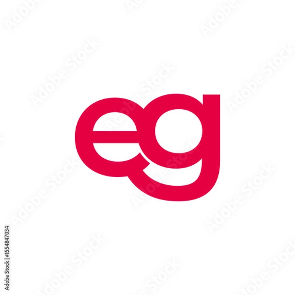 Fototapeta letter eg linked red simple logo vector