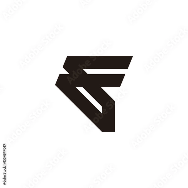 Fototapeta letter ff simple geometric lines logo vector