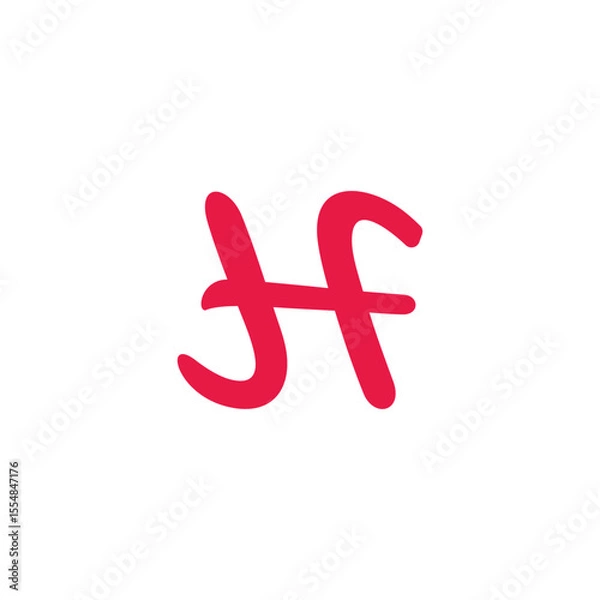 Fototapeta letters hf simple curves linked logo vector