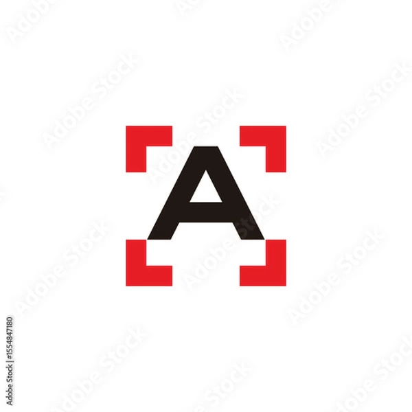 Fototapeta letter a square frame target simple geometric logo vector