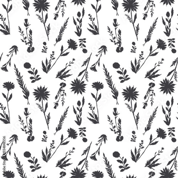 Obraz natural flowers pattern design. tropical spring fabric print design. summer pattern background. women