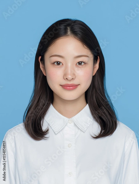 Obraz 若い日本人女性の証明写真風ポートレート