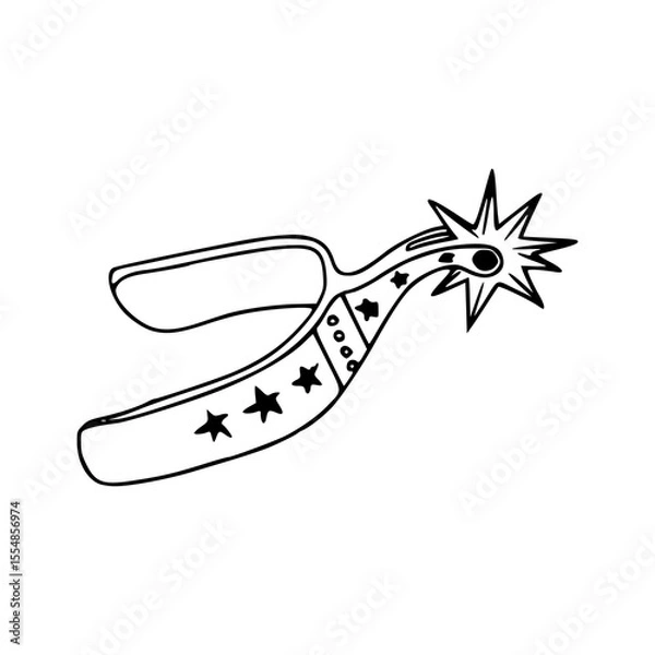 Fototapeta Equestrian boot spur outline