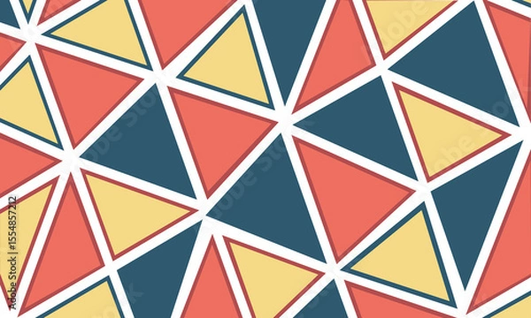 Obraz Colorful Geometric Triangle Pattern – Abstract Retro Vector Background