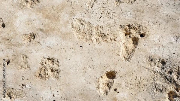 Obraz Close-up of weathered dirty beige concrete surface with small cracks and tiny holes showing texture and aging