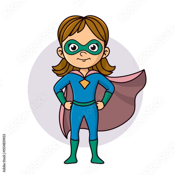 Obraz Superhero child cartoon character Vector illustration design