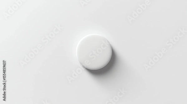 Fototapeta 3D white isolated background texture. Art 3d rendering interior. Realistic blank round and reflection for mockup poster, banner and label on website. Abstract empty circle design