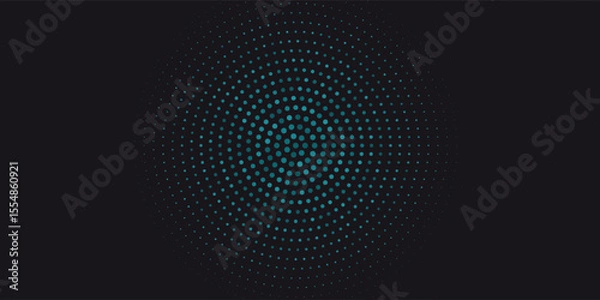 Fototapeta Abstract Light Dots Background - Blue Circle Wave Display LED Defocused