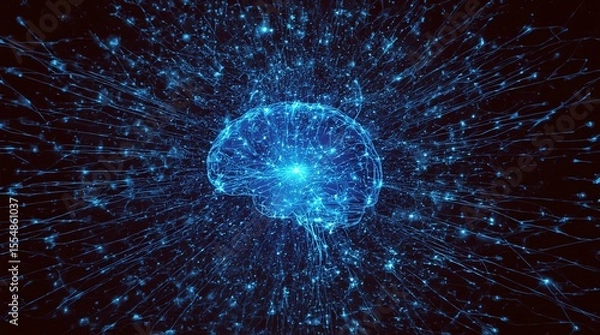 Fototapeta Artificial intelligence and network concept 
