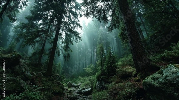 Obraz sunlight coming through the trees