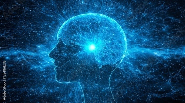 Fototapeta Artificial intelligence and network concept 