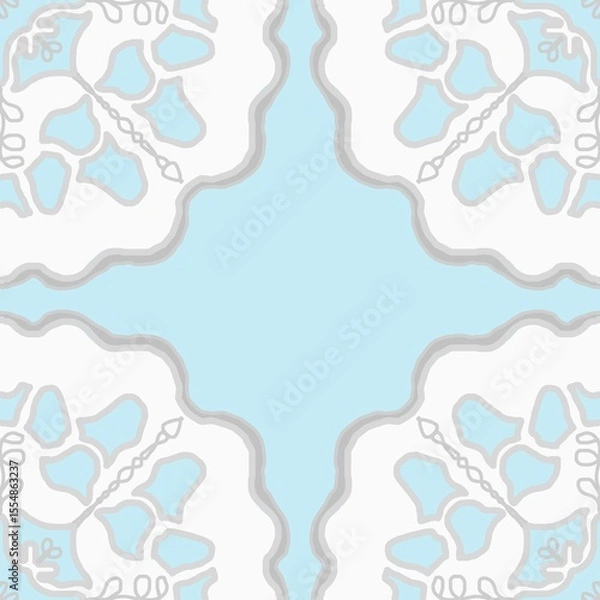 Fototapeta Elegant Light Blue and White Seamless Pattern Design
