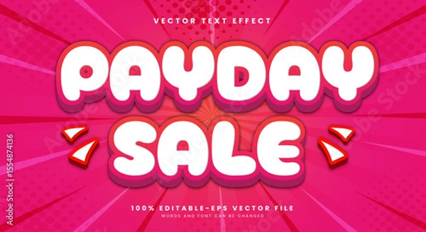 Fototapeta Payday Sale 3d editable text effect Template Suitable for Comic Style