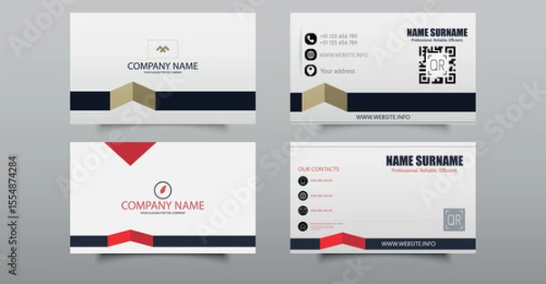 Obraz Visit card. Corporate Business Card Template Set with Modern Design. Editable file