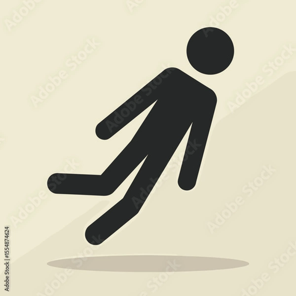 Fototapeta Vector illustration of a person floating, in black, for website design