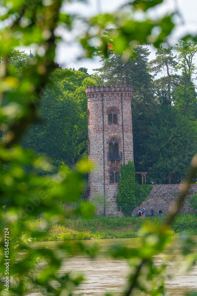 Fototapeta Stork Tower of Laufenburg Castle on the Rhine