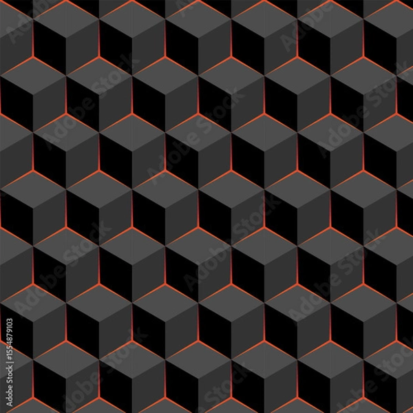 Fototapeta Modern 3d hexagon seamless vector pattern