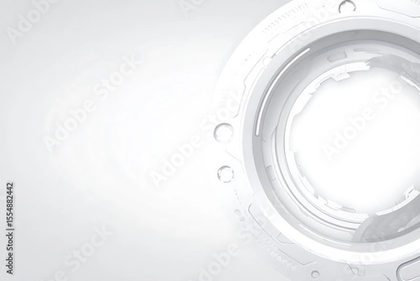 Fototapeta Futuristic white technological interface with clean backdrop