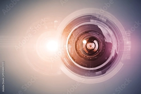 Fototapeta Futuristic tech interface with circular elements