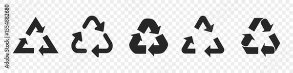 Obraz Recycling symbols collection. Set of recycle icons in black. Vector illustration