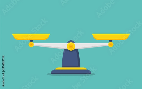 Obraz Scale law balance in a flat design. Vector illustration