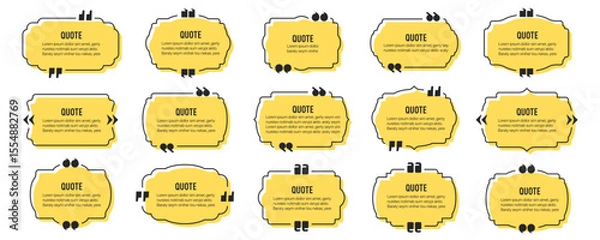 Obraz Set of quote text vintage labels frames in a flat design. Quote text box collection