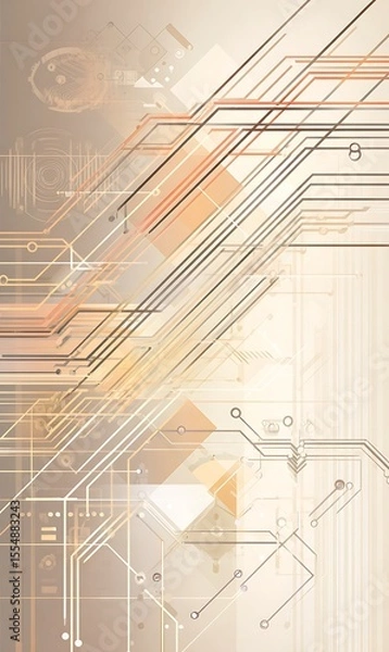Fototapeta Abstract geometric circuit connections design
