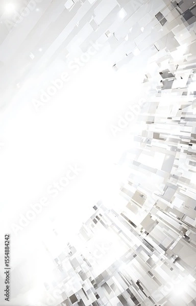 Fototapeta Abstract geometric white and gray composition