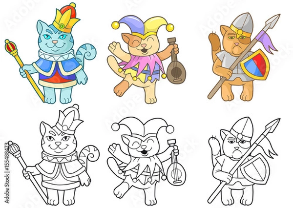 Fototapeta Funny cat set of images
