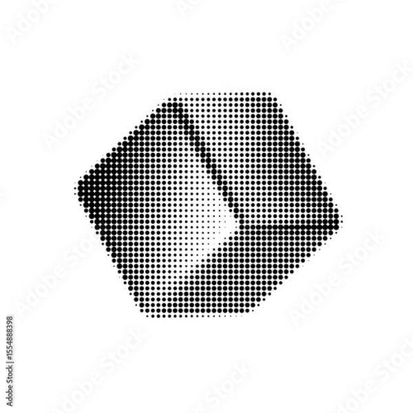 Obraz Halftone cube vector illustration in black and white. Abstract geometric design perfect for modern prints, digital graphics, and dynamic backgrounds. Trendy minimalist art.
