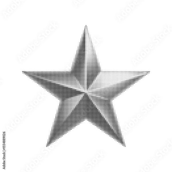 Obraz Halftone star vector illustration featuring a stylish monochrome design. Perfect for modern graphic projects, digital art, and retro-themed content. Ideal for trendy visual communication.