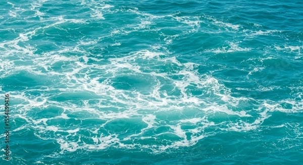 Obraz Ocean Water Texture with Foam and Turquoise Color