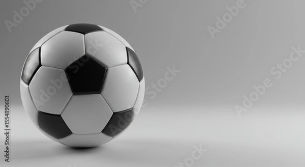 Obraz Soccer Ball Still Life on a Simple Background for Sports or Recreation