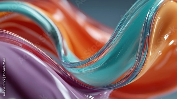 Obraz Fluid Color Harmony: A mesmerizing dance of swirling colors. Capturing the essence of creativity and flow.