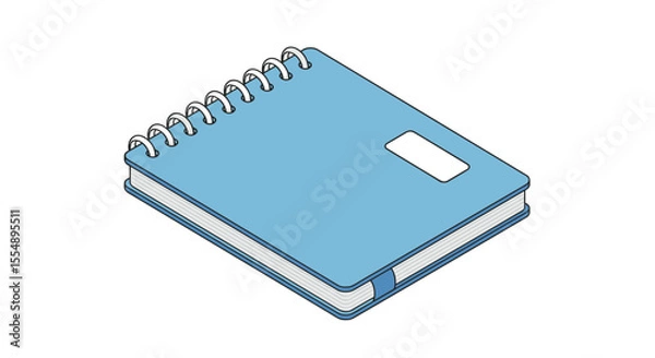 Fototapeta Spiral notebook vector illustration: stationery concept for design in isometric style