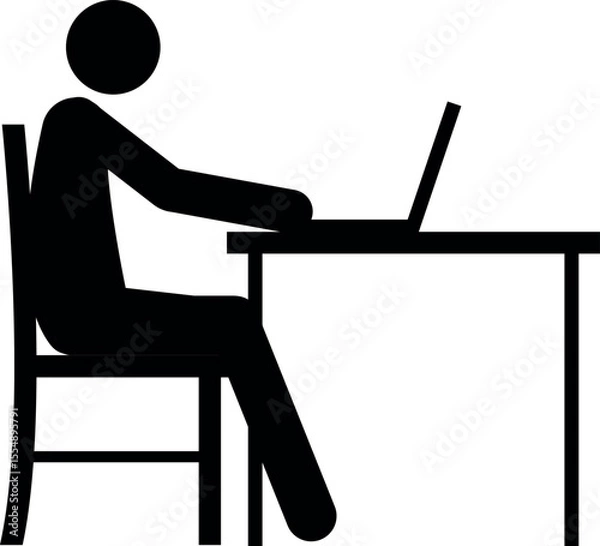 Obraz Business man working on laptop icon.