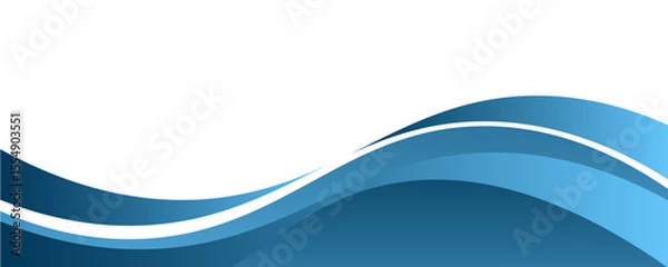 Fototapeta Blue curve line vector background overlap layer paper on white space for text and message design