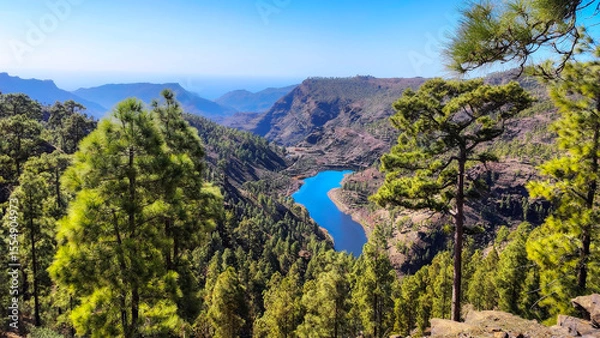 Obraz Scenic Mountain Reservoir in Gran Canaria