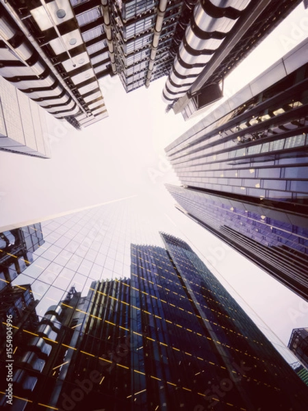 Obraz Modern Skyscrapers in London's Financial District