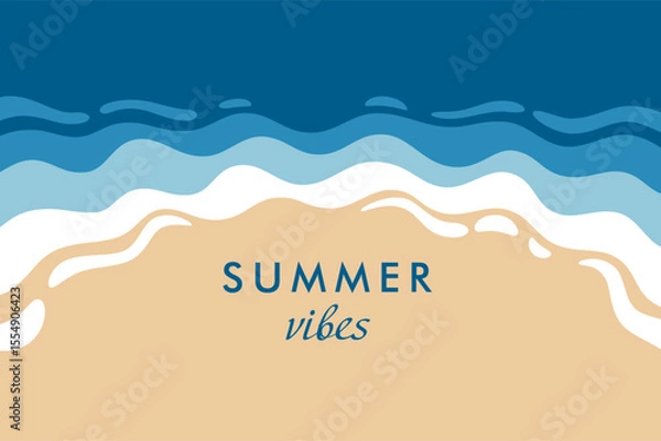 Obraz Waves summer background. Vector illustration.