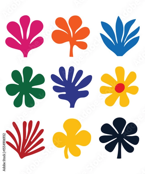 Fototapeta bouquet of flowers, with a minimalist and abstract style.