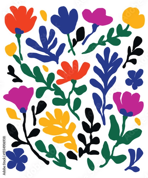 Fototapeta bouquet of flowers, with a minimalist and abstract style.