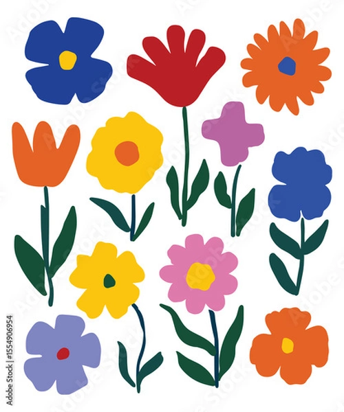 Fototapeta bouquet of flowers, with a minimalist and abstract style.
